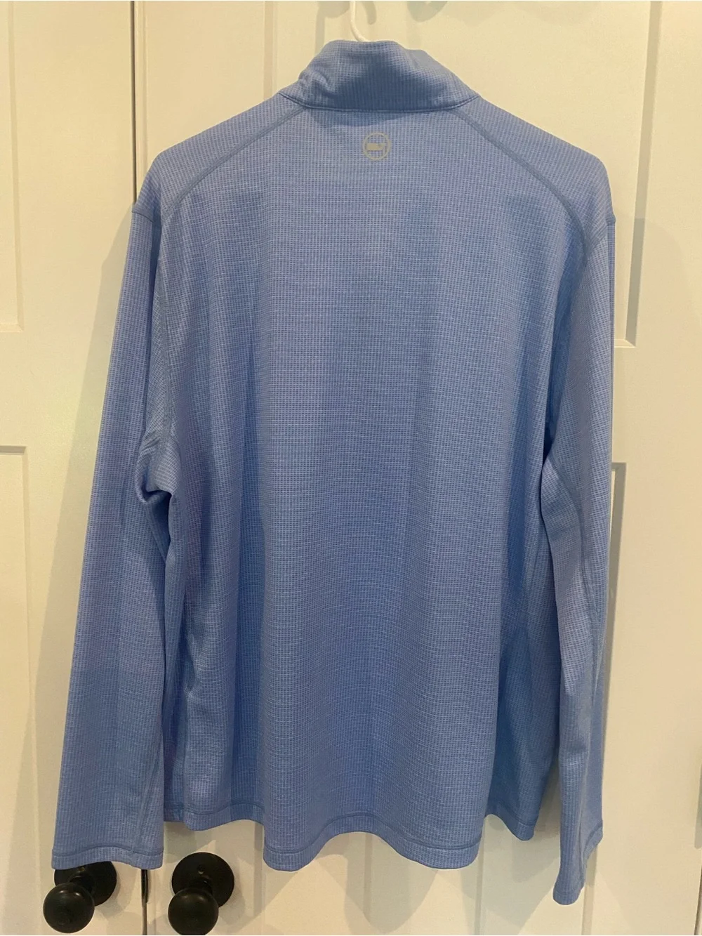 Vineyard Vines Light Blue Quarter-Zip with Neon Yellow Trim